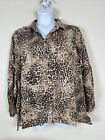 Westbound Womens Plus Size 3X Animal Print Button Up Shirt Long Sleeve