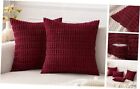 Pack of 2 CorduroyDecorative Throw Pillow 18x18 Inch (Pack of 2) Burgundy