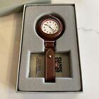 1990’s Swiss Army Pocket Watch W/Leather Clip On Case NEW BATTERY -NEVER USED