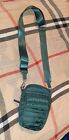 ISAAC MIZRAHI ~ 3 piece Mini Crossbody Bag set Green Nylon Puffer Leather Wallet