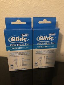 2 x Oral-B Glide Pro-Health Dental Threader Floss 30 Count Each “Box Damaged”