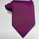 Genuine HERMES Solid Purple Silk Tie 59x3.6”
