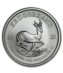 2021 South Africa 1 oz 999 Fine Silver Krugerrand BU - IN STOCK
