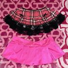 2 Sexy Hot Pink Micro Mini Pleated Skirts Raver/Dancer/Clubwear/Cosplay (Size-S)