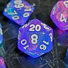 Shimmering Purple-Blue DnD Dice Set | Dungeons and Dragons | 7 Die RPG Set d20