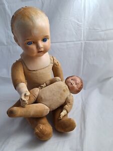 Lot: 2 Vintage Composition Dolls for Restoration Horsman & Unknown Early 20th c.