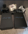 Two PlayStation 2 PS2 Console Black + 4Wireless Controllers + US Seller