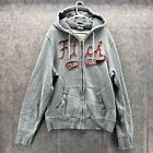 Abercrombie & Fitch Sweater Women XXL Embroidered Gray Full Zip Hoodie Spell