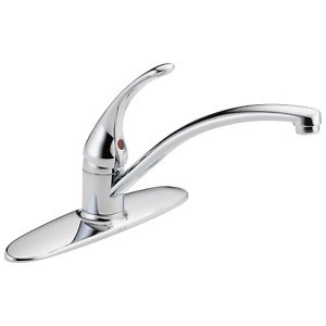 Delta Foundations Single Handle Kitchen Faucet in Chrome-Certified Refurbished
