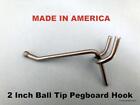 (100 PACK) 2 Inch All Metal Peg Hooks 1/8 to 1/4