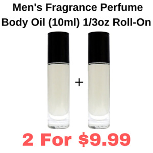 Men's Fragrance Perfume Body Oil Premium 10ml Roll-On (2 PACK)-Select From List