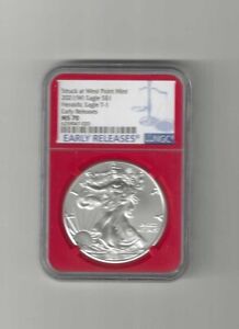 2021 (W) NGC MS70 EARLY RELEASES TYPE 1 RED CORE AMERICAN SILVER EAGLE (020)