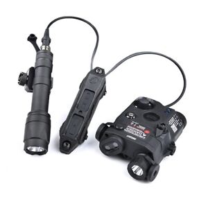 Tactical PEQ15 Red Green Laser Sight+M300 M600 Flashlight Set Hunting Light