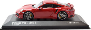New PORSCHE 911 (992) TURBO S COUPE Red in 1:43 scale by Minichamps