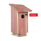 New Listing2 PACK Classic Natural Red Cedar Bluebird Wild Bird House Birds Safe House