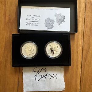 New 2023 S Reverse Proof $1 Morgan and Peace Silver Dollar 2pc Set Box Ships Now