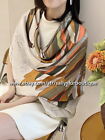 Sallys Boutique Twill Silk Wrap Scarf Stole Double Face Print Large Shawl 53