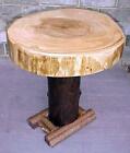 ORIG. rustic WILD ASH black WALNUT Farm-Pedestal Table~log home furniture~coffee