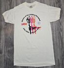 Vintage 1984 LA Olympics Olympiad Torches T-Shirt Cream Men's Size Lg 80s Ringer
