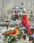 5D Diamond Painting Cardinals by the Christmas House Kit