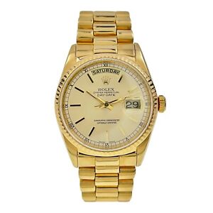 Rolex Day Date 18k Yellow Gold 36mm Double Quickset Automatic Men’s Watch 18238