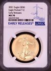 2021 $50 1 oz American Gold Eagle Type-2 NGC MS70 Early Releases