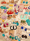 Lot 50+ Pairs Pierced or Clip Earrings 80’s 90’s 00's Bold Colors New Old Stock