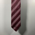 Armani Collezioni Maroon Red Silver Stripes Silk Tie Made In Italy W:3.25” L:62”