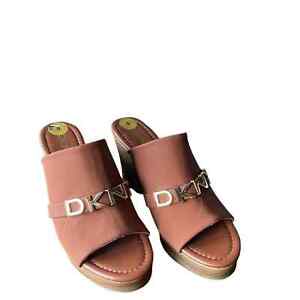 DKNY Brown Wedge Sandals Size 8