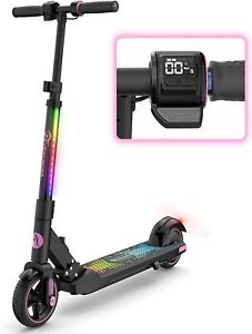 EVERCROSS EV06C Electric Scooter for Kids, Up to 9.3 MPH & 5 Miles, LED, PINK