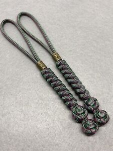 550 Paracord Knife Lanyard 2pk, Chameleon Cord Snake Knot With Brass Bead
