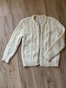 Vintage Penrose Beige Knit Cardigan Mohair And Wool