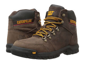 Men Caterpillar Outline Soft Toe Work Boot P74087 Seal Brown 100% Authentic New