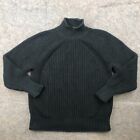 Vintage J Crew Sweater Men Medium Black Roll Neck Long Sleeve Cable Knit Preppy