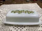 Vintage Pyrex Butter Dish Corelle Spring Blossom Green Crazy Daisy With Lid