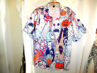 Mens 50s Halloween Art Novelty Camp Bowling Shirt L Short Sleeve Polyester