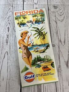Vintage 1971 Gulf Oil Florida Tour Guide Vacation Map Ephemera Gas Advertisement