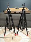 Smith Victor S-9 Studio Lighting Camera Tripod Stands Lot Of 2 Used Black Red