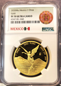 2020 MEXICO 1 ONZA GOLD LIBERTAD NGC PF 70 ULTRA CAMEO RARE ONLY 250 MINTED