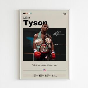 Mike Tyson poster, Box print fan gift, Tyson print art, Sport Home Decor
