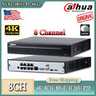 Dahua 4K 8CH 8POE NVR NVR2108HS-8P-4KS2 8 Channel P2P samrt Play&Plug POE Lot