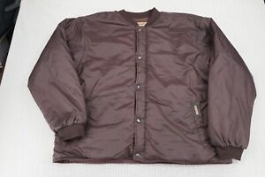 Remington Jacket Mens Extra Large Brown Nylon Bomber Puffer Fleece Lined