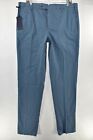 New Zanella Parker Flat Front Dress Pants Mens Blue Chinos Trousers Size 38x36.5