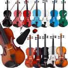 New Colors 4/4 3/4 1/2 1/4 1/8 Size Acoustic Violin Fiddle with Case+ Bow+ Rosin