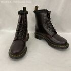 Dr Doc Martens Serena Burgundy Leather Boots Faux Fur Lined 1460 Women Size 8