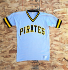 Vintage Sand Knit Medalist Pittsburgh Pirates Gray Jersey Sz L USA (Runs Small)
