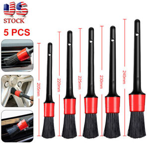 5Pcs/Set Car Auto Detailing Brushes Interior For Cleaning Wheels Engine Air Vent