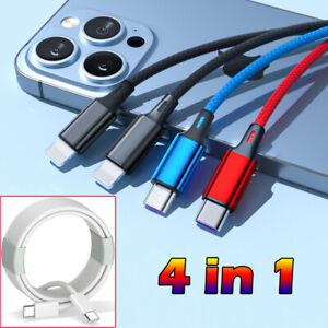 4 in 1 Multi USB Charging Cable Fast Charger Cord For iPhone/Type C/Micro -2024