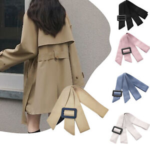 Trench Coat Belt Fitted Waist Tight Ladies Overcoat Wide Waist Strap Comfortable