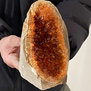 4.6LB Natural citrine geode quartz cluster crystal Cathedrals specimen Healing